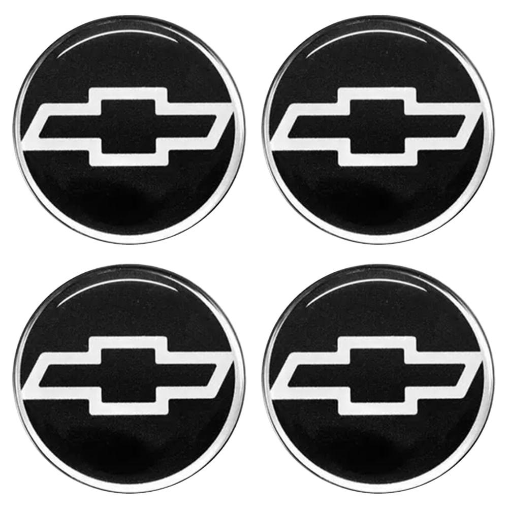 Jogo Emblema Calota Resinada Gm 48mm Preto/cromado em Oferta na Shopee