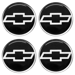 Jogo Emblema Calota Resinada Gm 48mm Preto/cromado