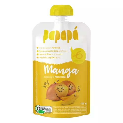Papinha Orgânica Manga Papapá Squeeze 100g