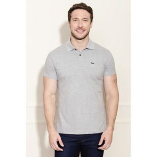 Polo Masculina Básica - Cinza