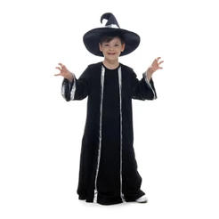 Fantasia de Halloween Menino Mago Feiticeiro com Chapéu