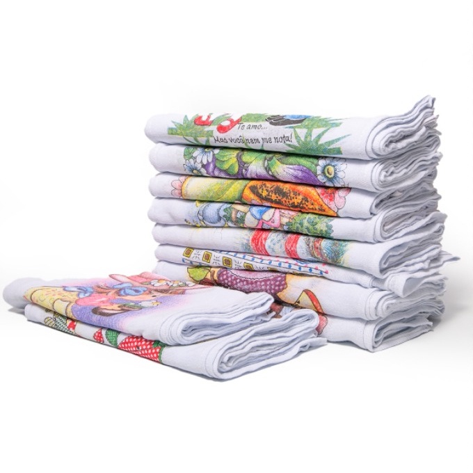 Pano De Prato Bainha Estampado Kit 10 Peças Lindas  Grandes