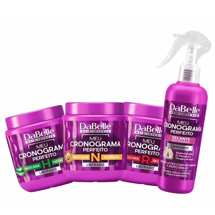 Dabelle Meu Cronograma Perfeito Máscara Tratamento Hidratação Nutrição Reconstrução + Spray Selante Protetor Térmico