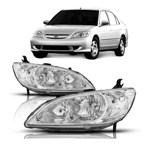 Farol Civic 2004 2005 2006 Foco Duplo Cromado