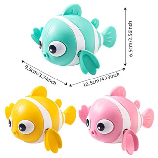Para Boy Girl New Born Baby Bathtub Bath Toys Bonito Natação Clown Fish Brinquedos de banho para crianças flutuantes Wind Up Small Plastic Fish Toys