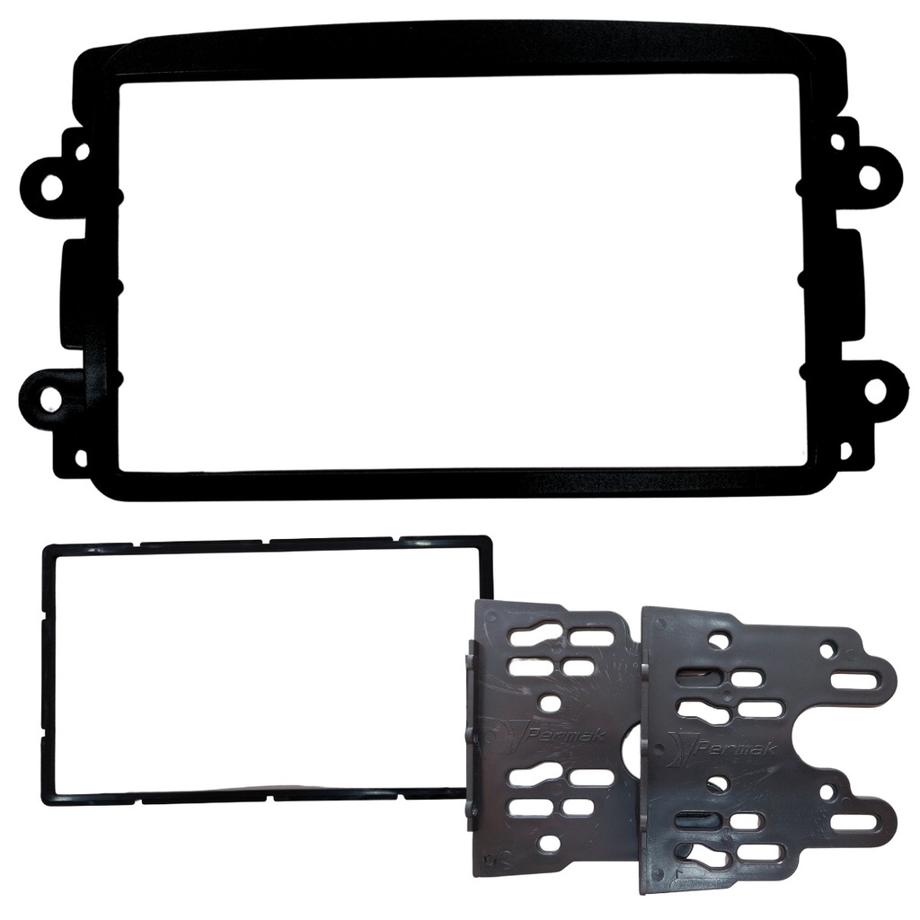 Moldura 7 Polegadas Painel Multimídea Central Embutir Mp5 Dvd Preto Encaixe Padrão 2 Din Suporte Abs