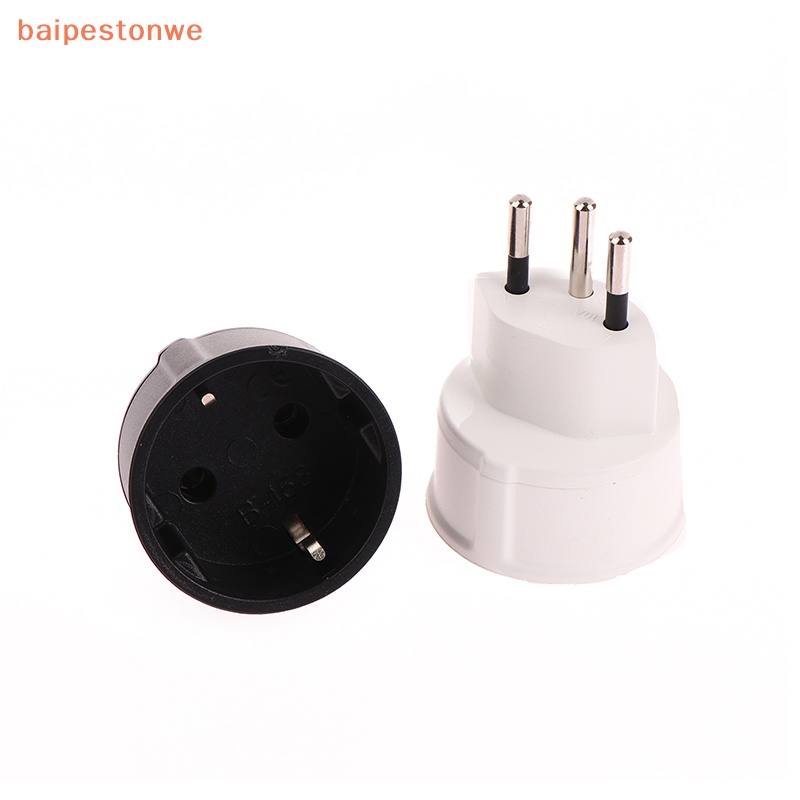 [baipestonwe] 1Pc Europeu França Para Plugues Adaptador De Viagem Plugue De 3 Pinos 10A 250V Alimentação Ue Suíça Tomada
