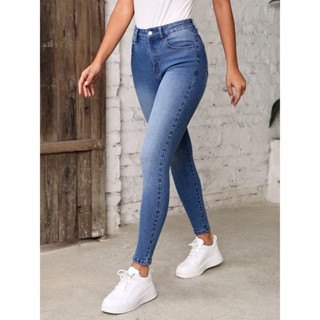 Calça Jeans Feminina Skinny Elastano Premium Moda Feminina Hotpants Levanda Bumbum