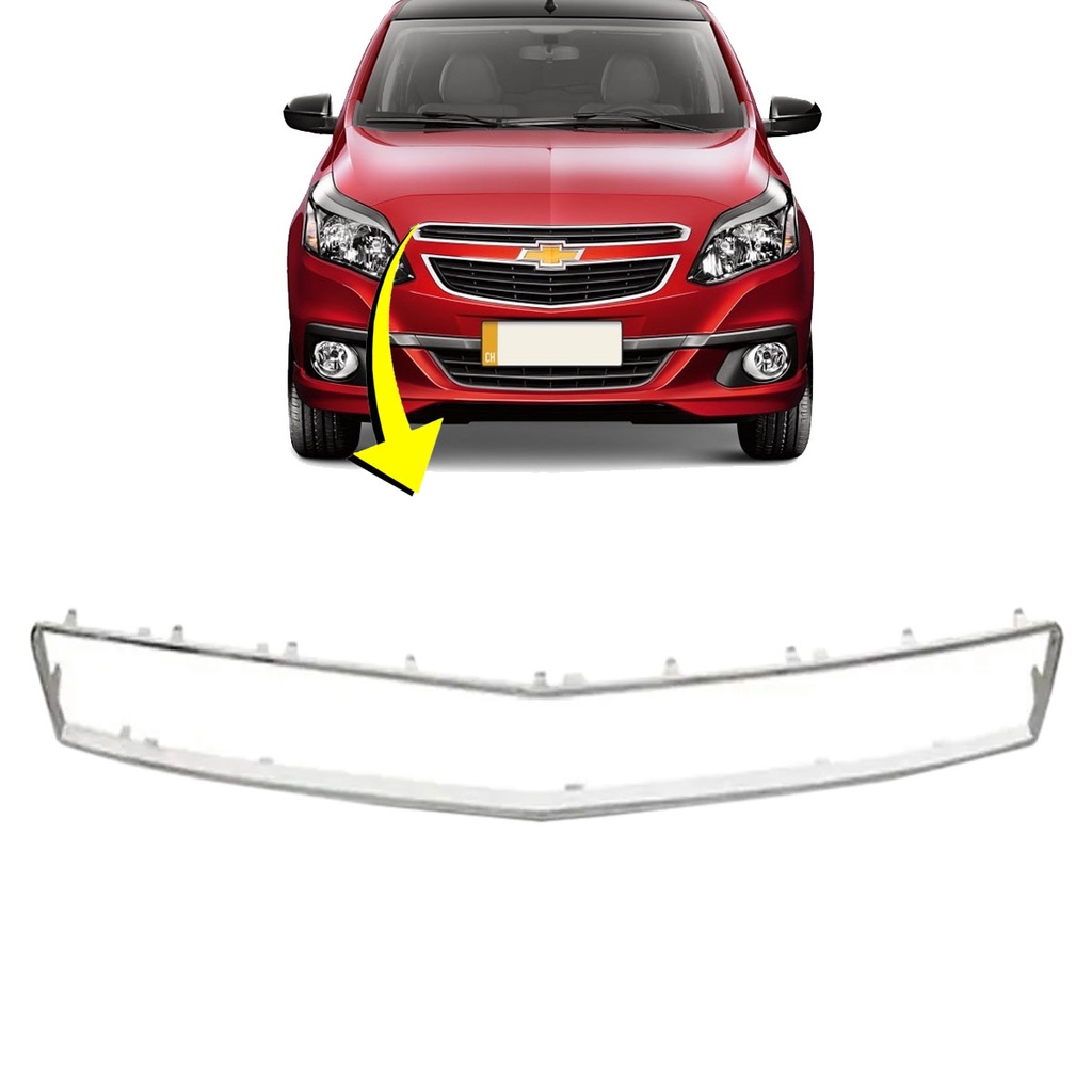 Friso Grade Radiador Superior Agile Montana 2011 2012 2013 2014 2015 2016 2017 2018 A 2021 Cromado
