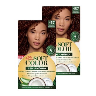 Tintura Soft Color Sem Amônia Castanho Avermelhado 457 Kit | Kit com duas unidades