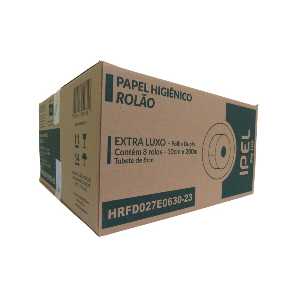 Papel Higiênico Rolão Folha Dupla Big Tube 8x200m Ipel - Home & Living