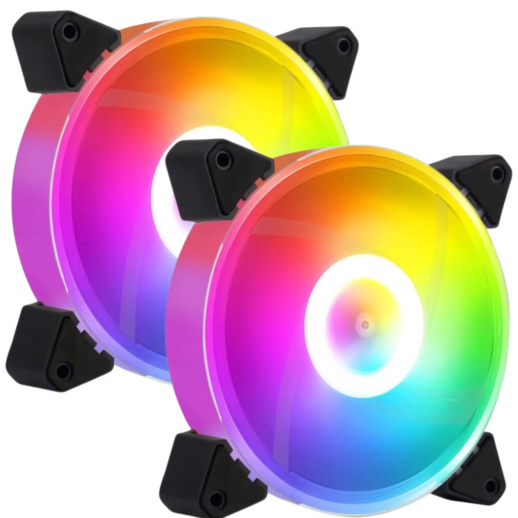 Kit 2 Cooler Fan Rgb Refrigeração Silencioso 120mm Gamer