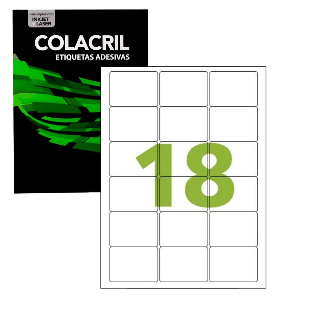 Etiqueta Adesiva A4 100 Folhas para Impressora 63,5 X 46,6mm Modelo 8079 CA4361