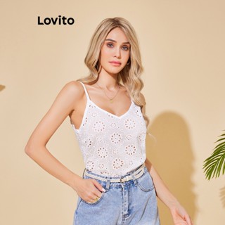 Lovito Regata Básica Simples para Mulheres LBL06074 (Branco)