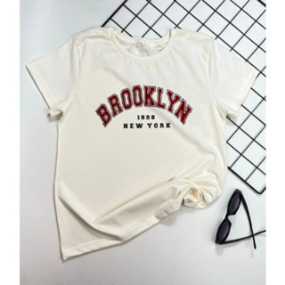 Blusa Tshirt Feminina Manga Curta Viscolaycra Estampa Brooklyn