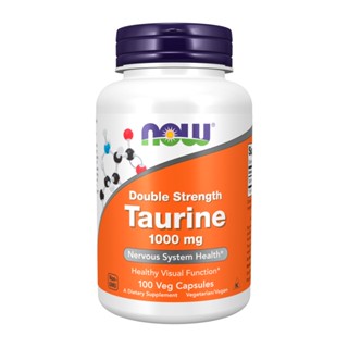 Taurina 1000mg Dupla Força Now Foods 100Veg Cáps Importado