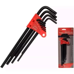 Jogo De Chave Torx Corneta Extra Longa Com Guia 9 Peças Cromo Vanádio