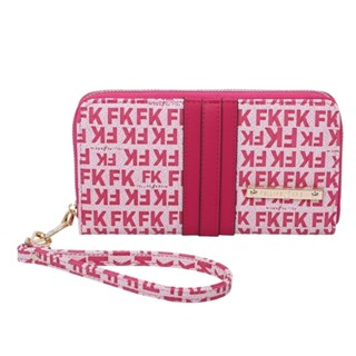 Carteira Zíper com Alça de Mão Fellipe Krein SS23 Monograma - Pink