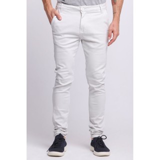 Calça Masculina Sarja Slim Angeles Polo Wear Cinza Claro