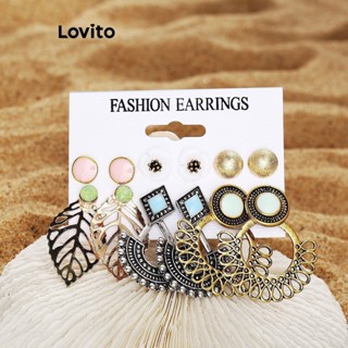 Lovito Flores Florais Casuais 6 Peças Brincos Para Mulheres LFA11070