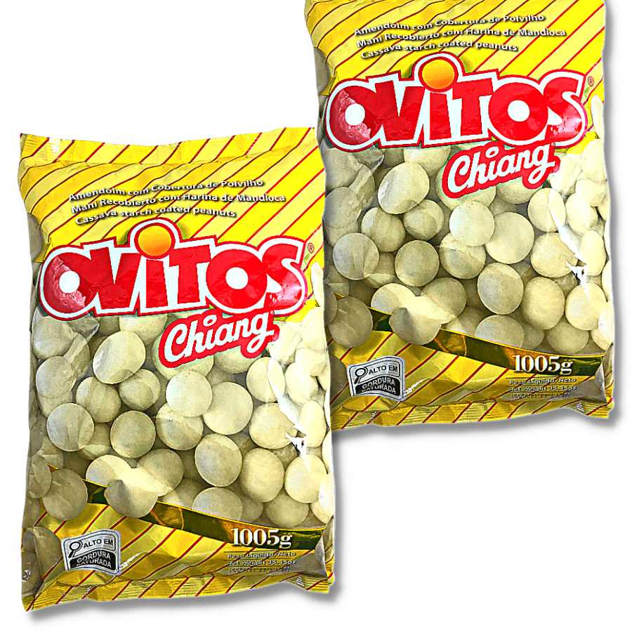 OVINHOS DE AMENDOIM CROCANTE CHIANG OVITOS 1KG KIT COM 2