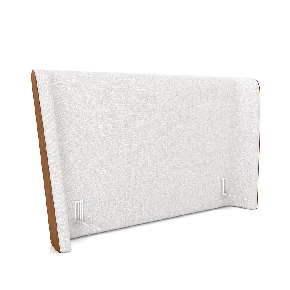 Cabeceira Design para Cama Queen Torres Pés em Madeira PU/Bouclê Caramelo/Off White G91 - Gran Belo em Oferta na Shopee