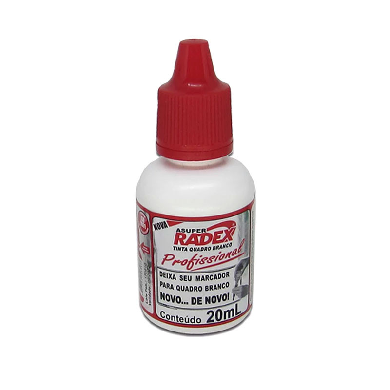 Tinta para pincel de quadro branco 20ml Vermelho Radex - Stationery