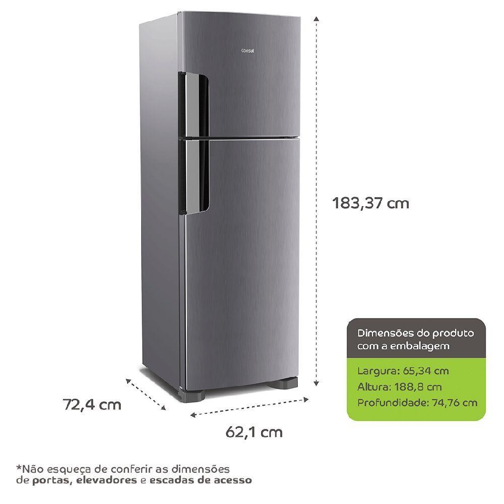 Detalhes do Refrigerador Consul 386L 127V INOX Frost Free Duplex Altura Flex CRM44AK