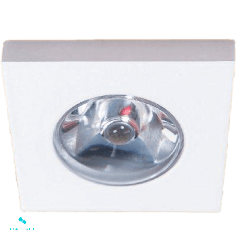 Balizador Quadrado Bivolt Alumínio 1W IP20 2700K 3x3x1,7cm D&D Iluminação Branco