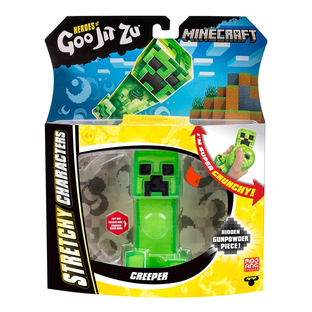 Boneco Elástico Creeper de 12cm - Goo Jit Zu Minecraft em Oferta na Shopee