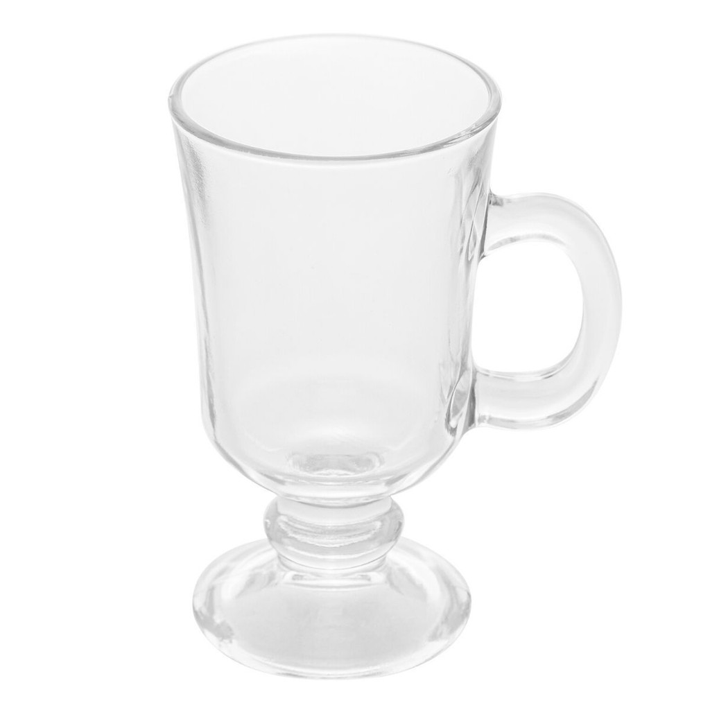 Taça De Vidro 220ml Para Servir Café Capuccino Chocolate Quente Xícara Com Alça E Pé Para Cafeteria Padaria