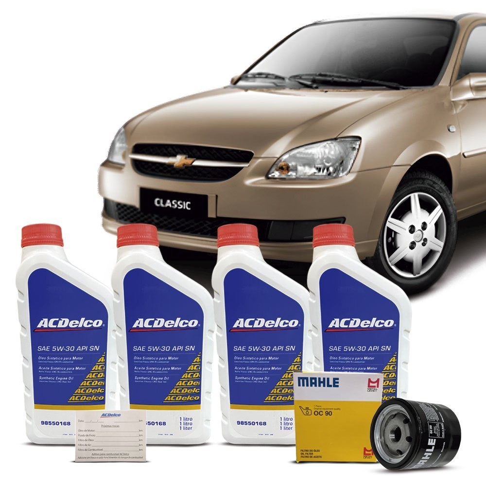 Kit Troca de Oleo ACDelco 5w30 Sintetico + Filtro Chevrolet Classic 1.0 8v 2010 a 2014