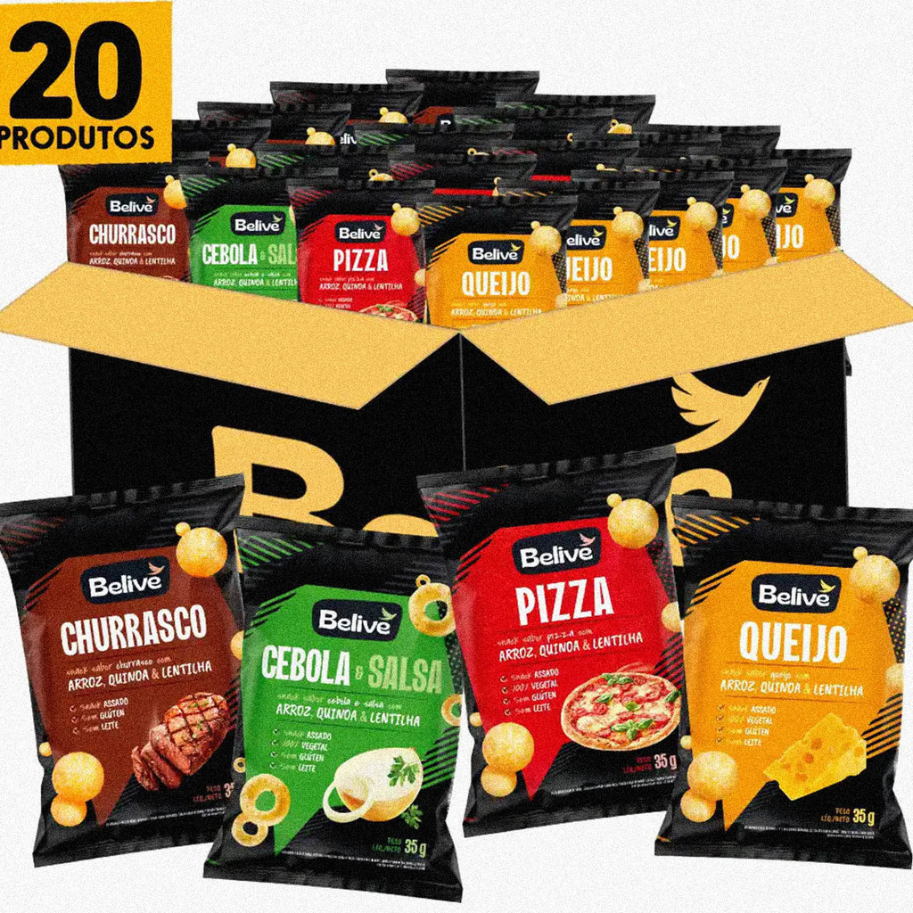 Combo Snacks de Arroz, Quinoa Lentilha BeLive 4 Sabores 35g