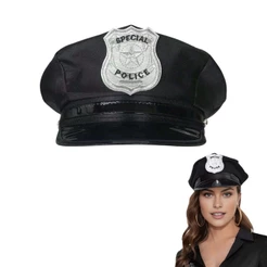 Chapéu Fantasia Policial Bloquinho Carnaval Xerife Adulto Capitão Festa Boné Quepe Magico Police FBI