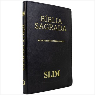 Bíblia Sagrada Slim NVI Nova Versão Internacional Capa Luxo Preta com Índice em Oferta na Shopee