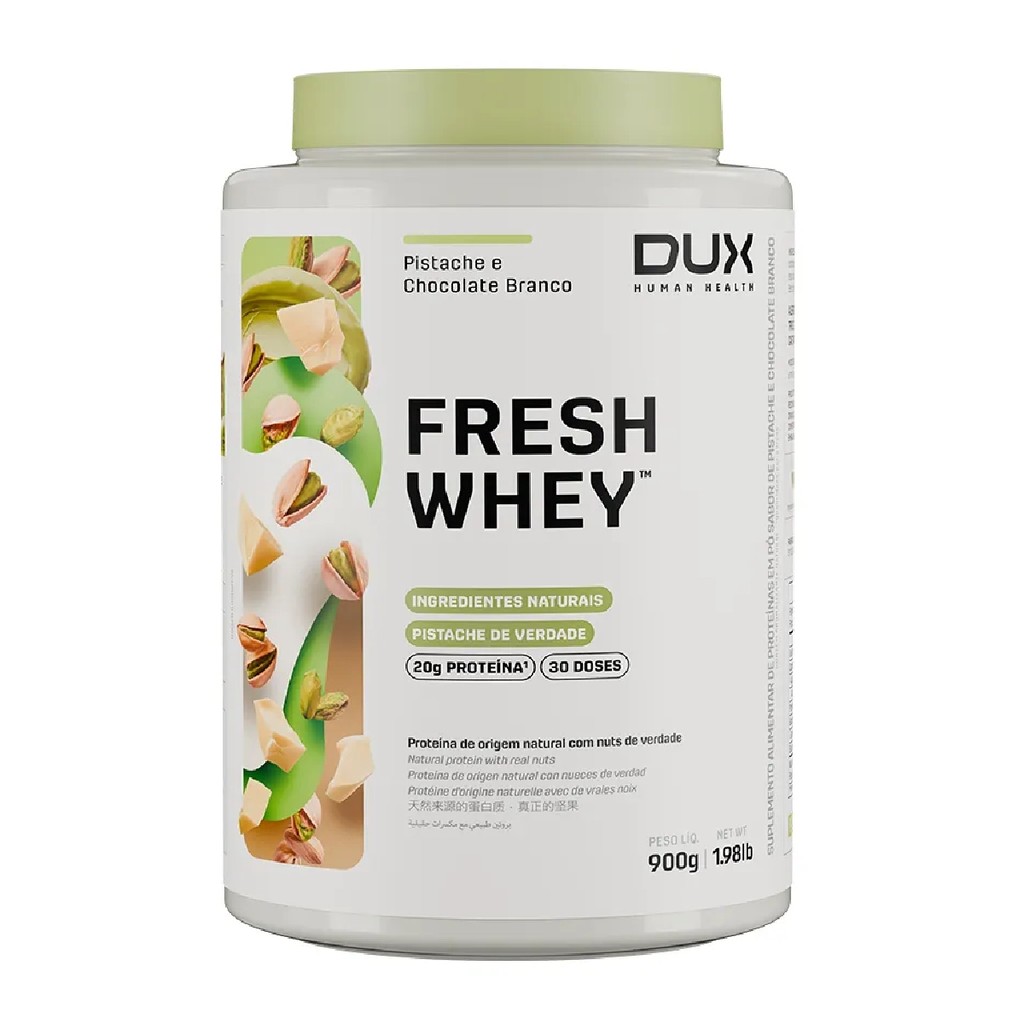 Fresh Whey Pote 900g Pistache E Chocolate Branco Dux Human Health - Health