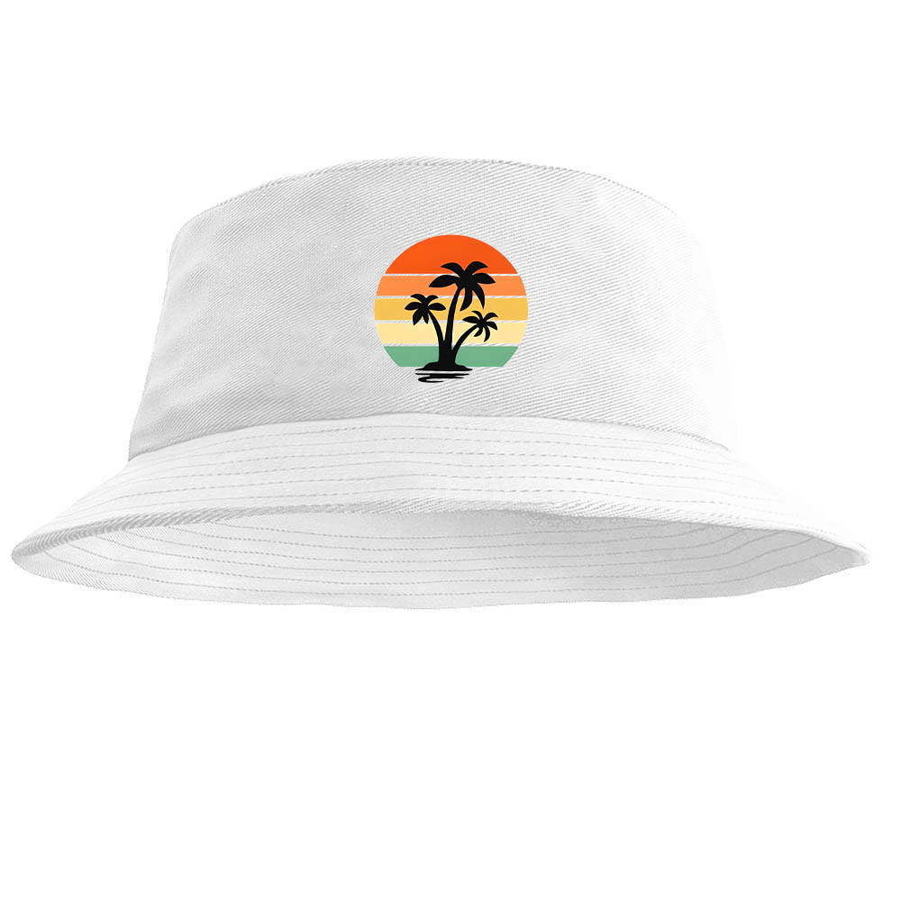 Chapéu Bucket Hat Unissex Barato Estampado COQUEIRO COLORIDO PRAIA - Lançamento Diversas Cores