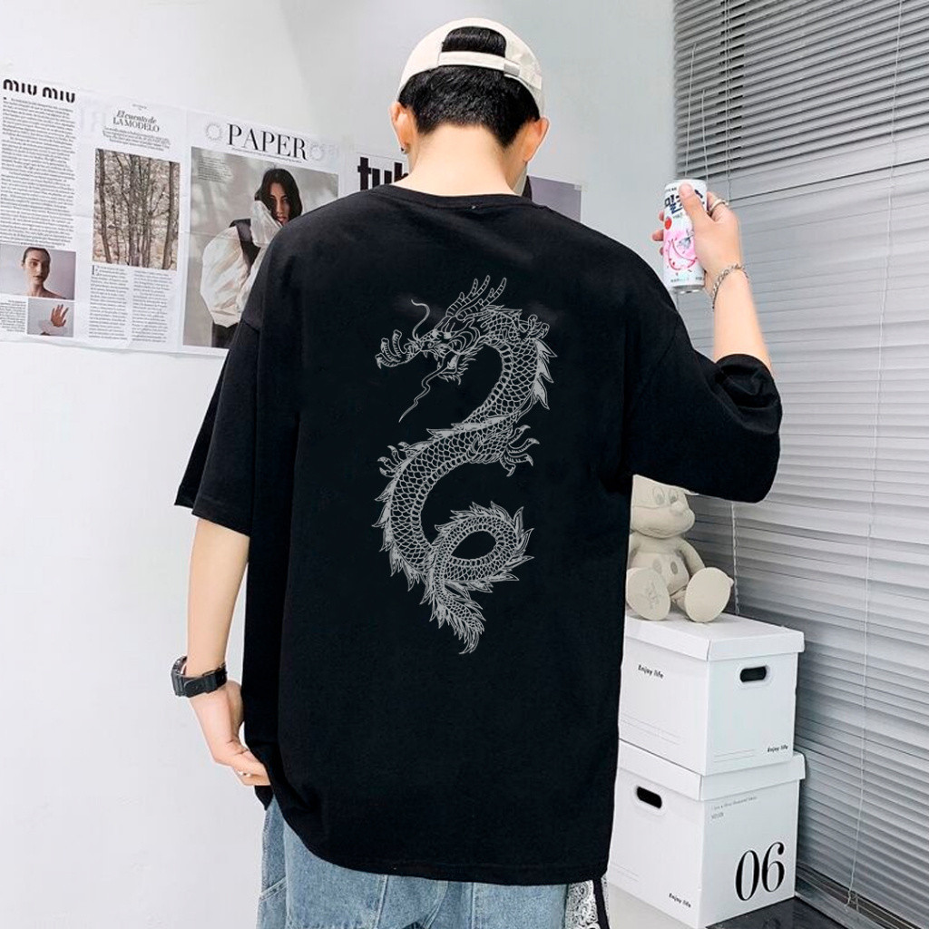 Camiseta Estampada Streetwear Camiseta Dragao Estilo Confortável Malha Algodão Envio Imediato