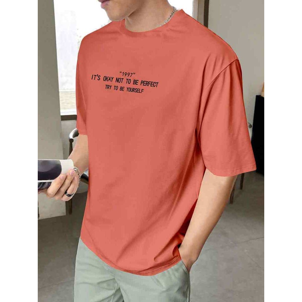 Blusa Its Okay Not To Be Perfect Toque Algodão Casual Básica  Colorida Larga Lisa Plus Size T Shirt