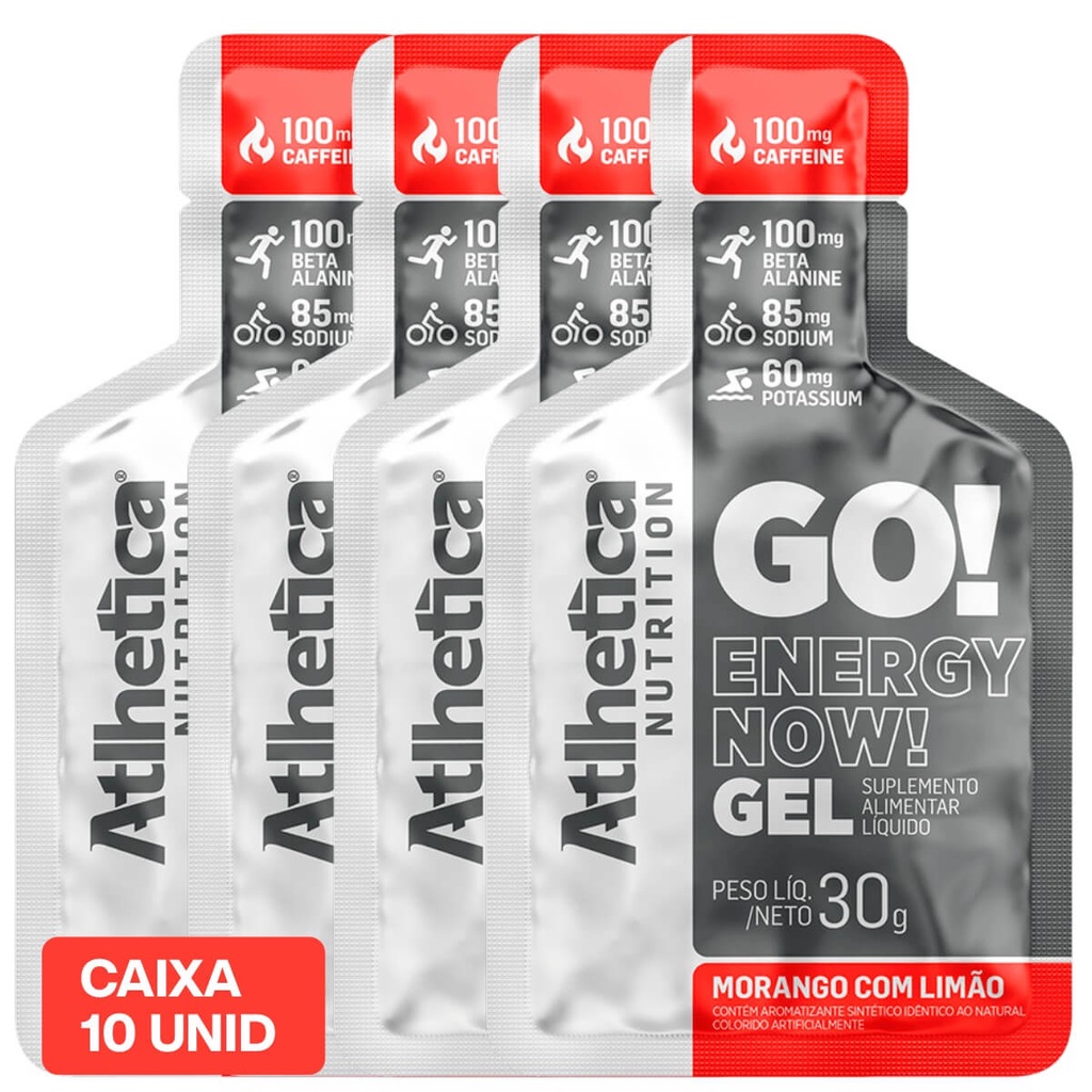 Carboidrato em Gel Go Energy Gel Atlhetica - Caixa com 10 Sachês de 30g