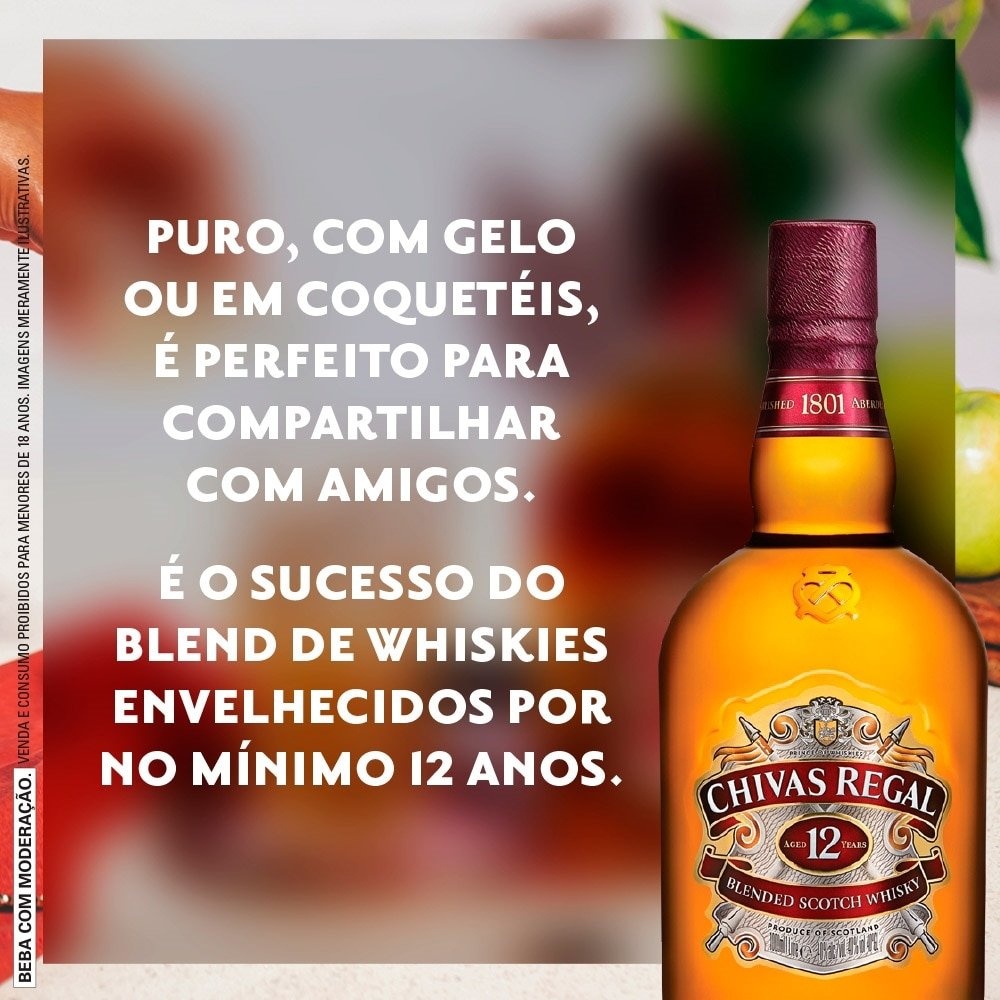 Detalhes do Whisky 12 Anos Chivas Regal 750ml