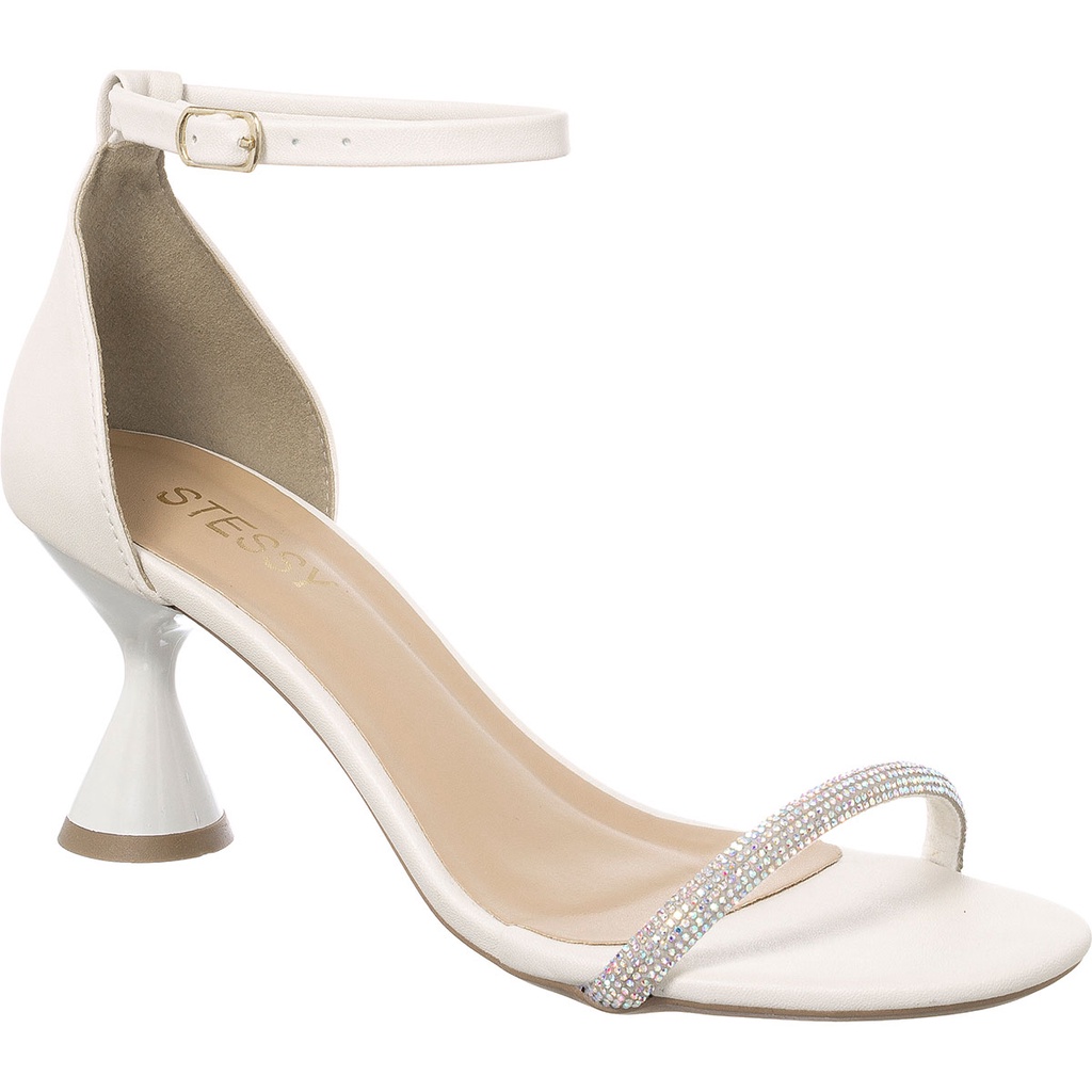 Sandália Feminina Saltinho Taça Rolha Brilho Strass glamour Festas Confortável 4500-0202 em Oferta na Shopee