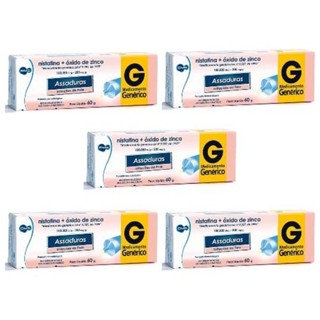 Pomada De Assaduras Nistatina + Oxido De Zinco 60g Kit 5und EMS