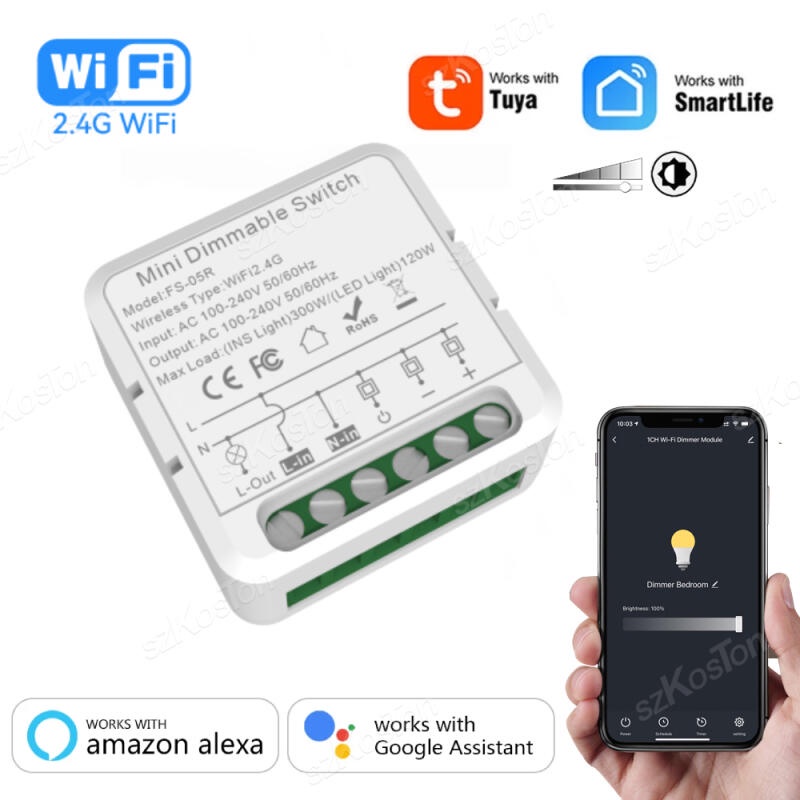 Tuya WiFi Smart Dimmer Switch Module Support 2Way Control Dimmable Controle Remoto Inteligente De Vida Útil Trabalho Com Alexa Google