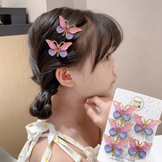 5pcs Moda Infantil Clip De Pêlo Borboleta Colorido Tridimensional Plástico Animal Grampo Feminino Faixa Rabo De Pônei