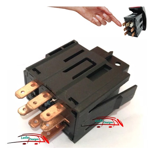Conector Botão Pisca Alerta 7 Pinos Corsa Maxx Joy Montana - Preto