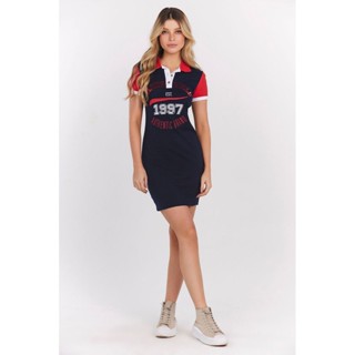 Vestido Curto Piquet Authentic Liso Planet Girls Azul Escuro