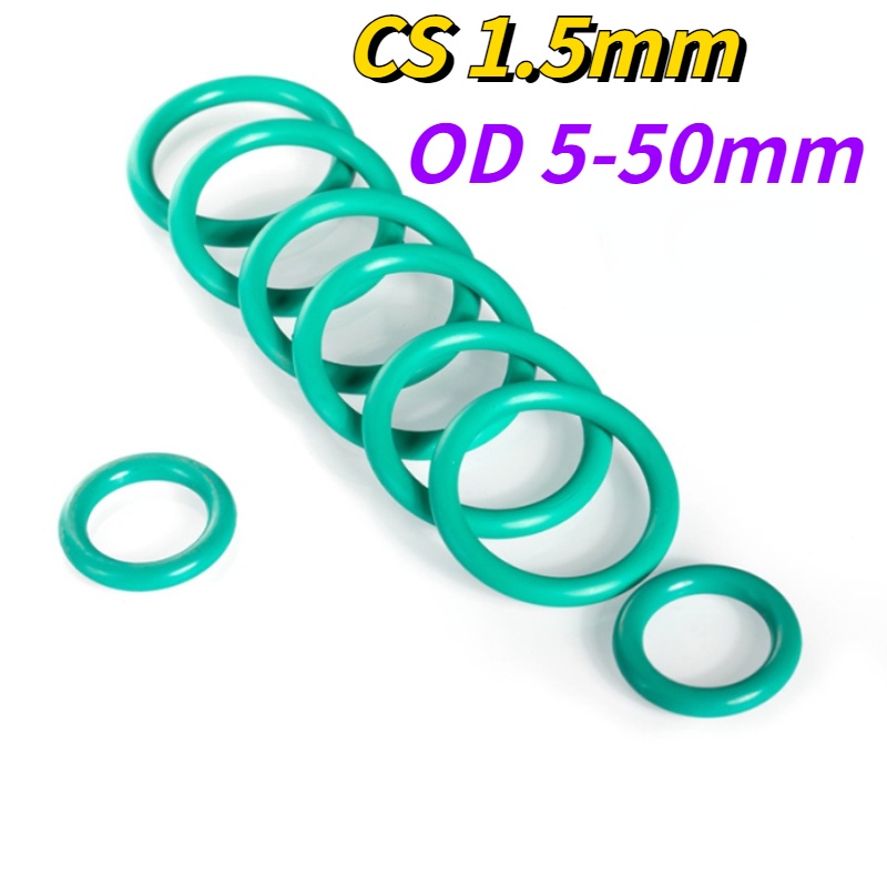 Od5mm-50mm * CS1.5mm Anel de vedação do O-Ring de flúor verde