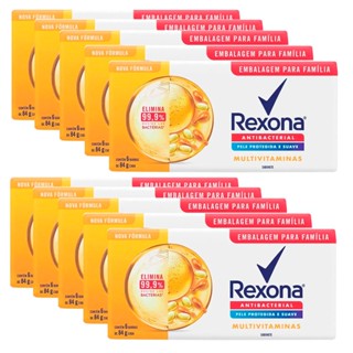 Kit Sabonete Rexona Antibacterial Multivitaminas Com 6 Sabonetes 84g - Com 10 Unidades