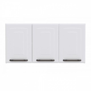 Armário de Cozinha Aéreo Titanium 3 Portas 52x105cm em Aço Branco